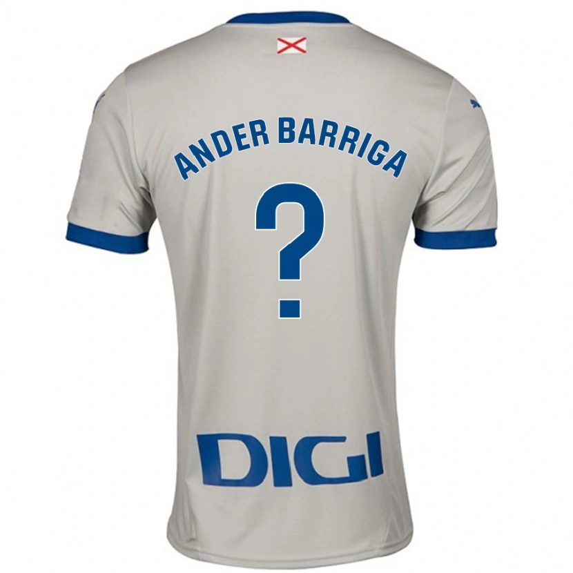 Danxen Barn Jon Ander Barriga #0 Lys Grå Bortetrøye Drakt Trøye 2024/25 Skjorter T-Skjorte