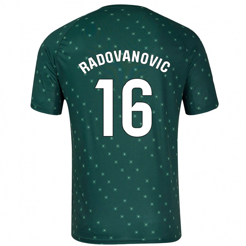 Danxen Barn Aleksandar Radovanovic #16 Mørkegrønn Bortetrøye Drakt Trøye 2024/25 Skjorter T-Skjorte