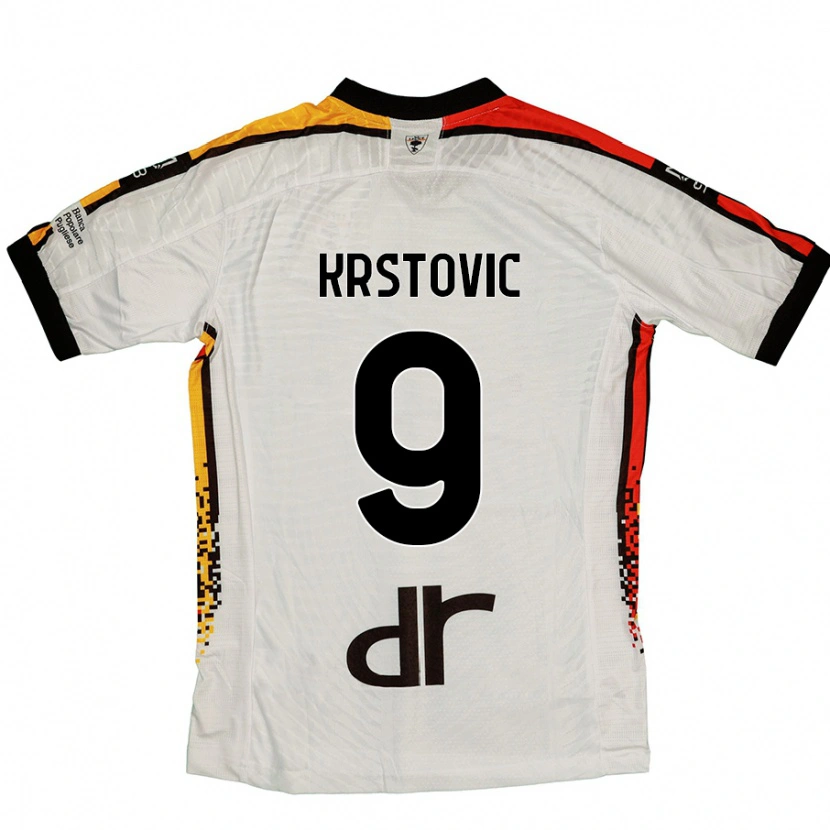 Danxen Barn Nikola Krstovic #9 Hvit Svart Bortetrøye Drakt Trøye 2024/25 Skjorter T-Skjorte