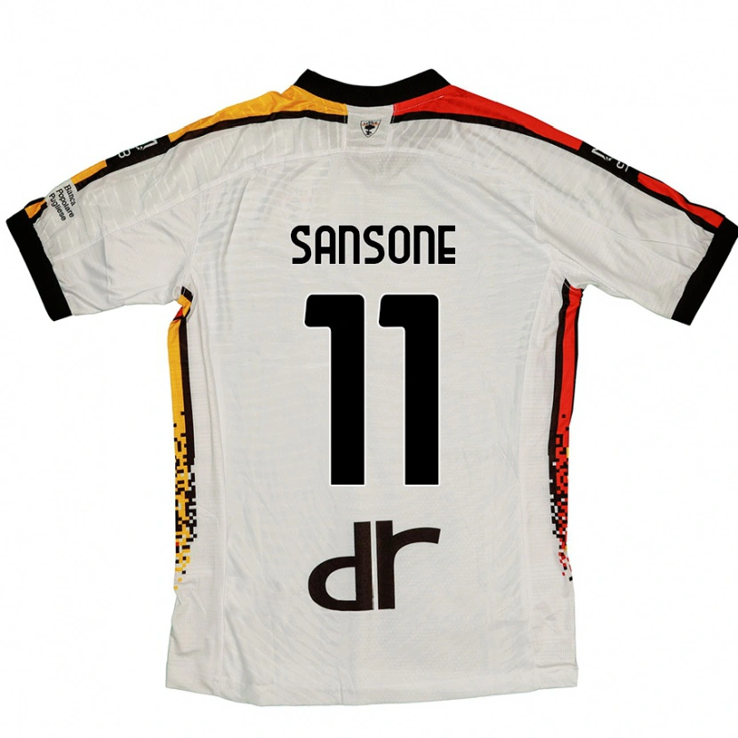 Danxen Barn Nicola Sansone #11 Hvit Svart Bortetrøye Drakt Trøye 2024/25 Skjorter T-Skjorte