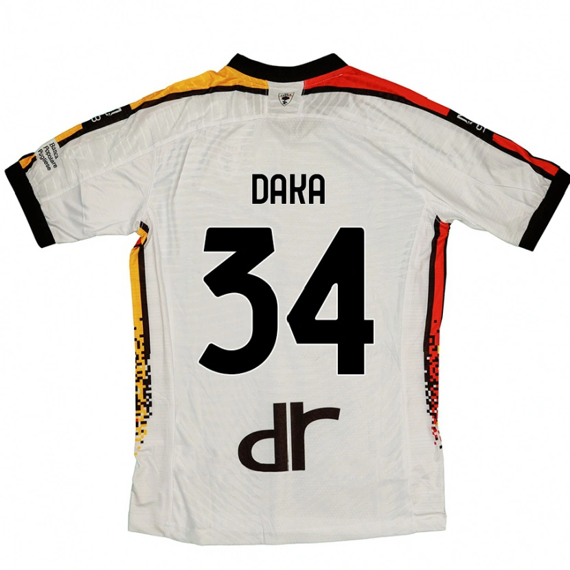 Danxen Barn Dario Daka #34 Hvit Svart Bortetrøye Drakt Trøye 2024/25 Skjorter T-Skjorte