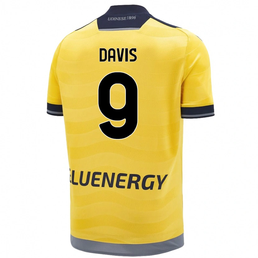Danxen Barn Keinan Davis #9 Gyllen Bortetrøye Drakt Trøye 2024/25 Skjorter T-Skjorte