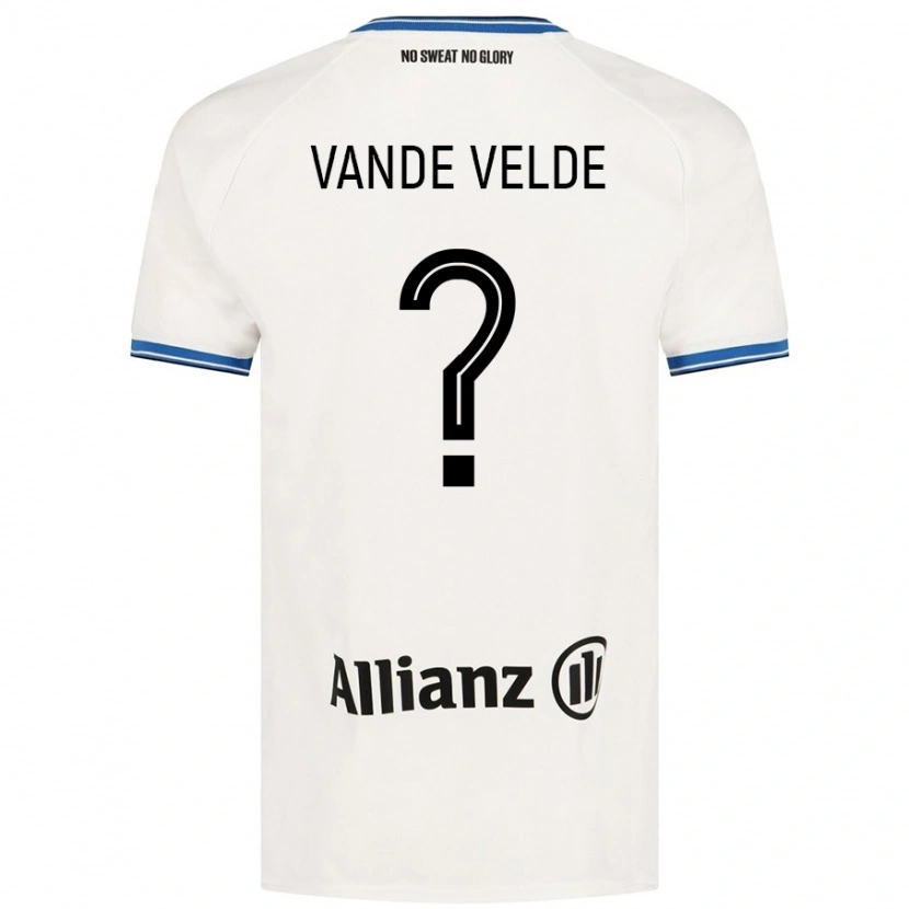 Danxen Barn Chloé Vande Velde #0 Hvit Bortetrøye Drakt Trøye 2024/25 Skjorter T-Skjorte