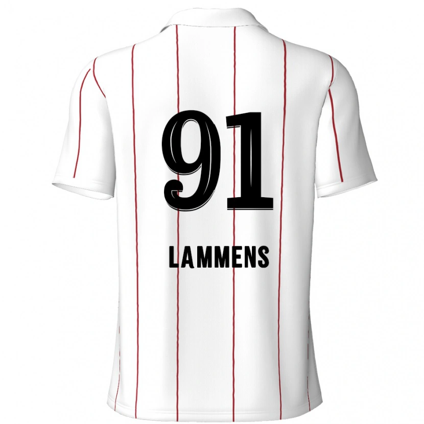 Danxen Barn Senne Lammens #91 Hvit Svart Bortetrøye Drakt Trøye 2024/25 Skjorter T-Skjorte
