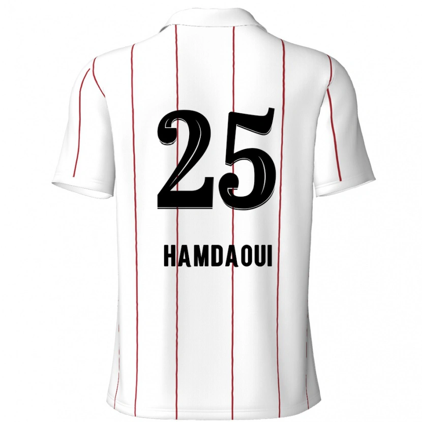Danxen Barn Youssef Hamdaoui #25 Hvit Svart Bortetrøye Drakt Trøye 2024/25 Skjorter T-Skjorte