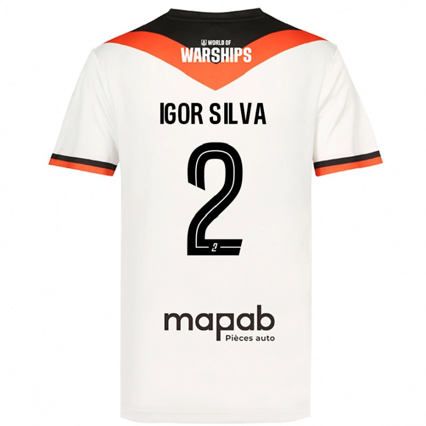 Danxen Barn Igor Silva #2 Hvit Bortetrøye Drakt Trøye 2024/25 Skjorter T-Skjorte