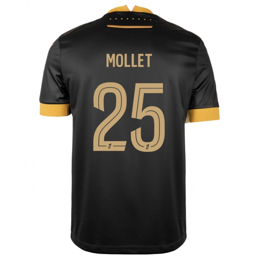 Danxen Barn Florent Mollet #25 Svart Brun Bortetrøye Drakt Trøye 2024/25 Skjorter T-Skjorte