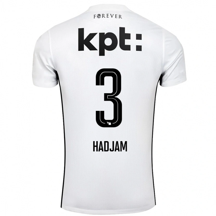 Danxen Barn Jaouen Hadjam #3 Hvit Svart Bortetrøye Drakt Trøye 2024/25 Skjorter T-Skjorte