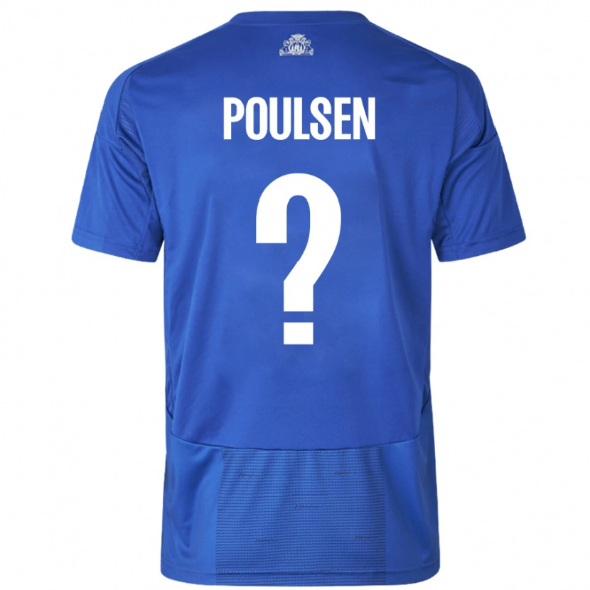 Danxen Barn Xander Poulsen #0 Hvit Blå Bortetrøye Drakt Trøye 2024/25 Skjorter T-Skjorte