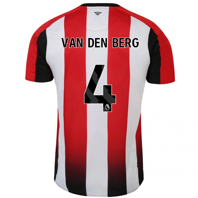 Danxen Mann Sepp Van Den Berg #4 Rød Hvit Hjemmetrøye Drakt Trøye 2024/25 Skjorter T-Skjorte