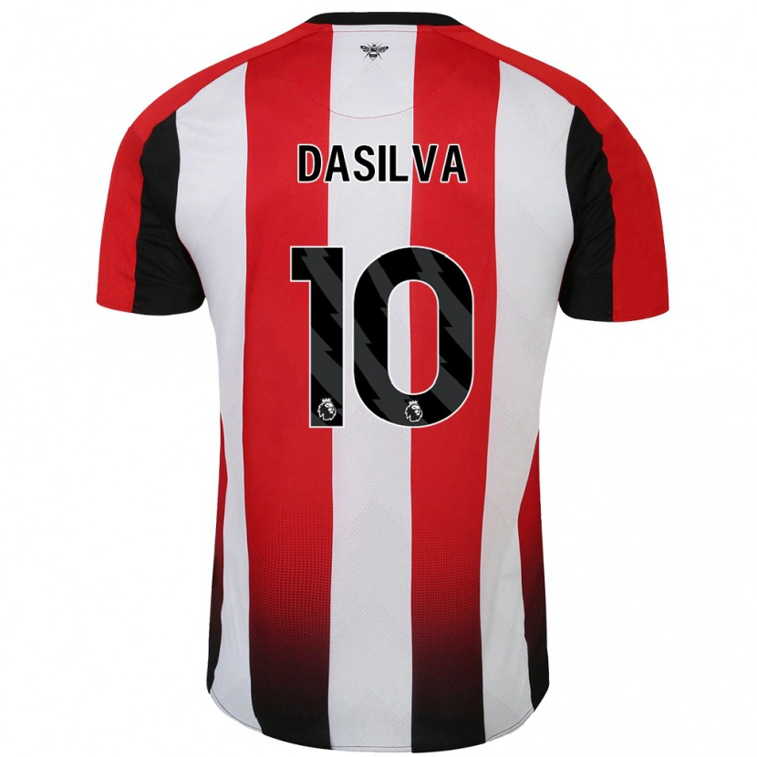 Danxen Mann Josh Dasilva #10 Rød Hvit Hjemmetrøye Drakt Trøye 2024/25 Skjorter T-Skjorte