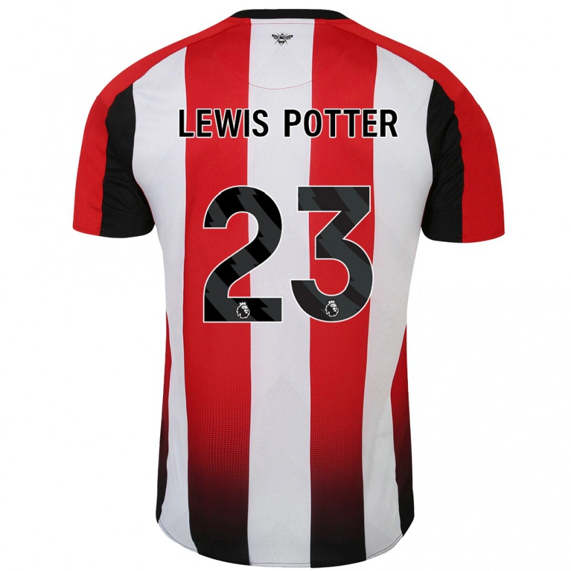 Danxen Mann Keane Lewis-Potter #23 Rød Hvit Hjemmetrøye Drakt Trøye 2024/25 Skjorter T-Skjorte