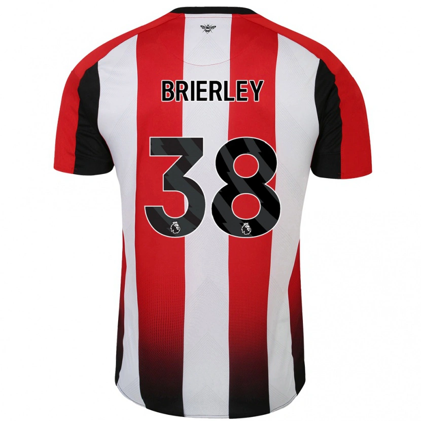 Danxen Mann Ethan Brierley #38 Rød Hvit Hjemmetrøye Drakt Trøye 2024/25 Skjorter T-Skjorte