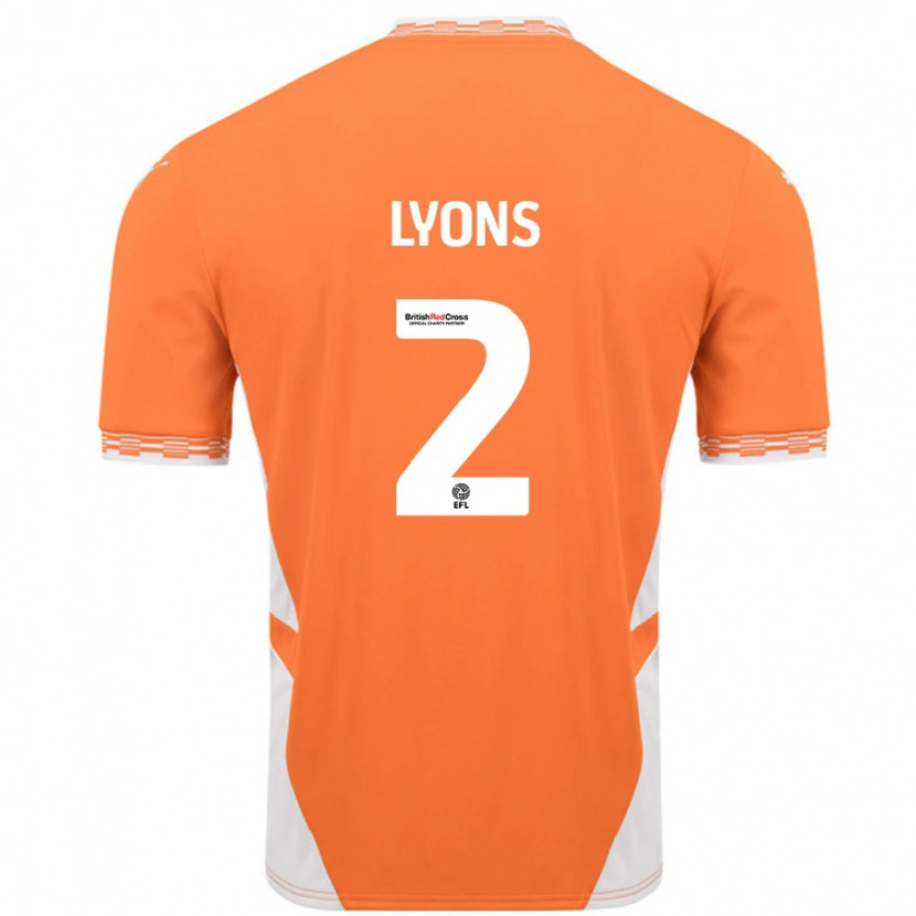 Danxen Mann Andy Lyons #2 Oransje Hvit Hjemmetrøye Drakt Trøye 2024/25 Skjorter T-Skjorte
