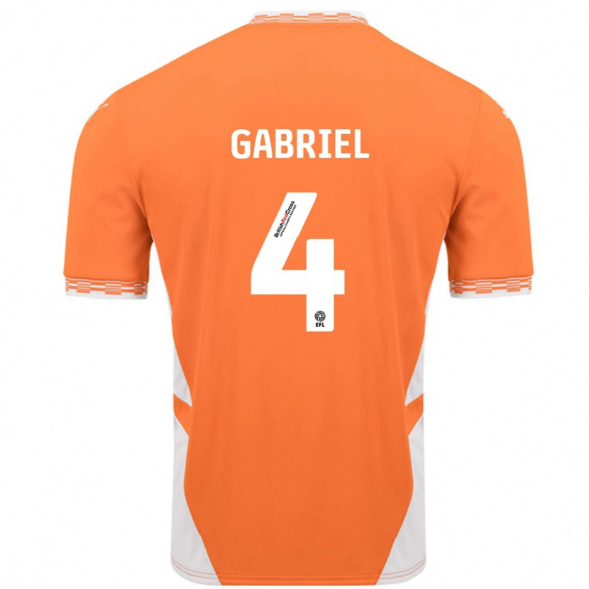 Danxen Mann Jordan Lawrence-Gabriel #4 Oransje Hvit Hjemmetrøye Drakt Trøye 2024/25 Skjorter T-Skjorte