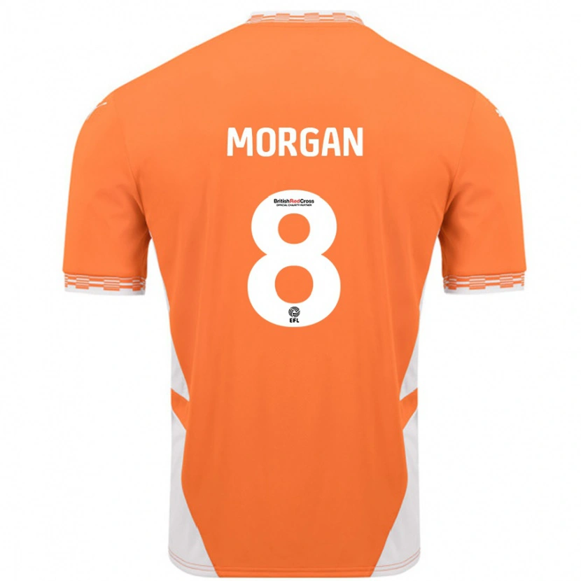 Danxen Mann Albie Morgan #8 Oransje Hvit Hjemmetrøye Drakt Trøye 2024/25 Skjorter T-Skjorte