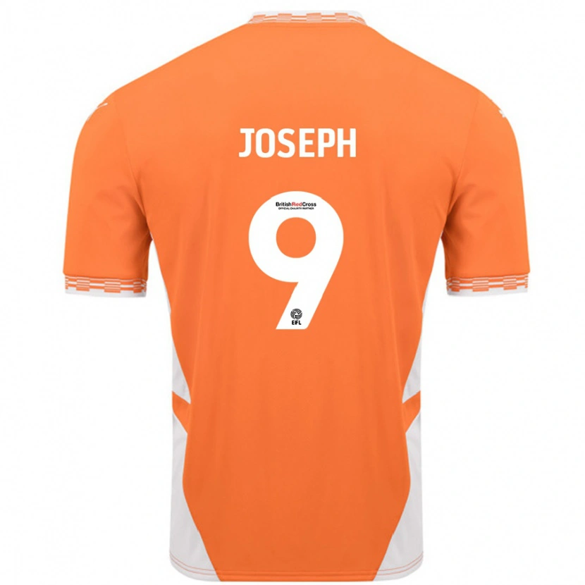 Danxen Mann Kyle Joseph #9 Oransje Hvit Hjemmetrøye Drakt Trøye 2024/25 Skjorter T-Skjorte