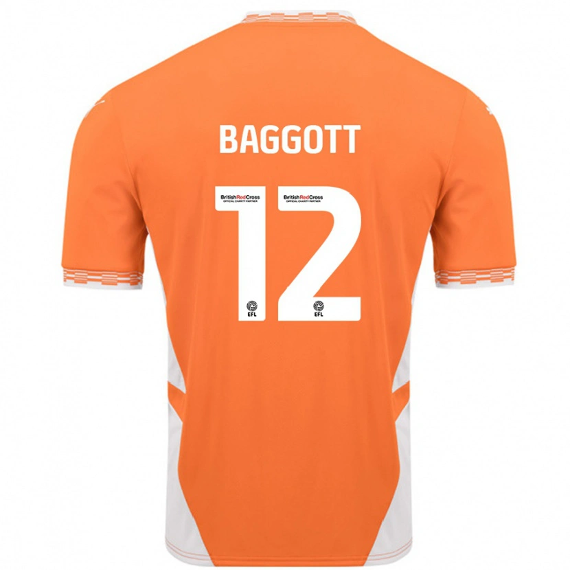Danxen Mann Elkan Baggott #12 Oransje Hvit Hjemmetrøye Drakt Trøye 2024/25 Skjorter T-Skjorte