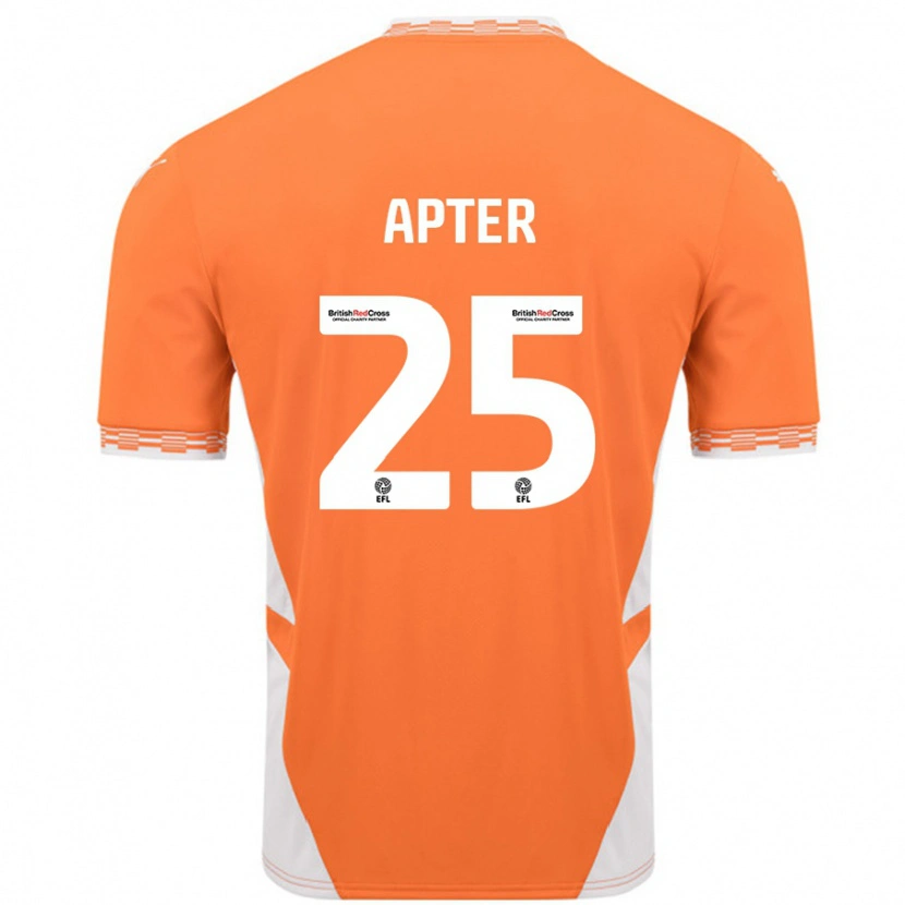 Danxen Mann Rob Apter #25 Oransje Hvit Hjemmetrøye Drakt Trøye 2024/25 Skjorter T-Skjorte