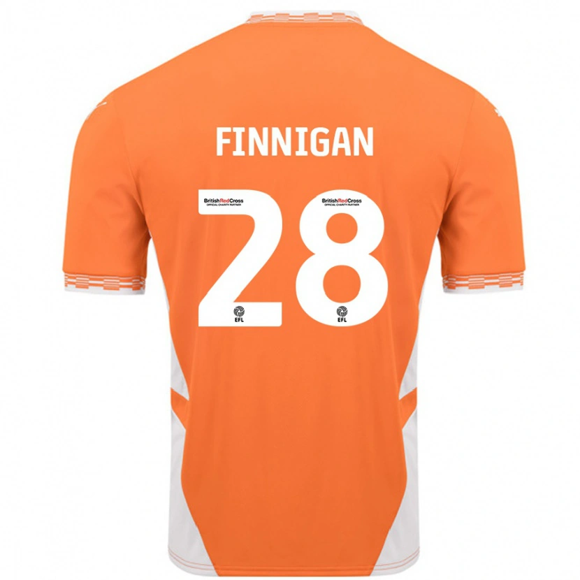 Danxen Mann Ryan Finnigan #28 Oransje Hvit Hjemmetrøye Drakt Trøye 2024/25 Skjorter T-Skjorte