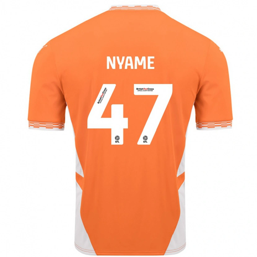 Danxen Mann Josh Nyame #47 Oransje Hvit Hjemmetrøye Drakt Trøye 2024/25 Skjorter T-Skjorte