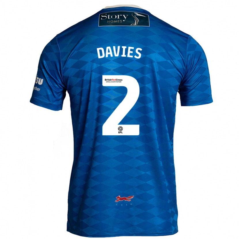 Danxen Mann Archie Davies #2 Blå Hjemmetrøye Drakt Trøye 2024/25 Skjorter T-Skjorte