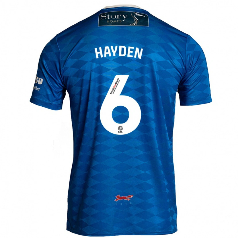 Danxen Mann Aaron Hayden #6 Blå Hjemmetrøye Drakt Trøye 2024/25 Skjorter T-Skjorte