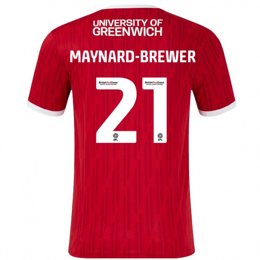 Danxen Mann Ashley Maynard-Brewer #21 Rød Hvit Hjemmetrøye Drakt Trøye 2024/25 Skjorter T-Skjorte