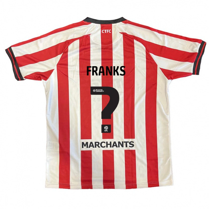 Danxen Mann Jude Franks #0 Rød Hvit Hjemmetrøye Drakt Trøye 2024/25 Skjorter T-Skjorte