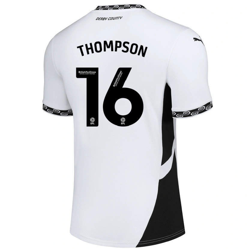 Danxen Mann Liam Thompson #16 Hvit Svart Hjemmetrøye Drakt Trøye 2024/25 Skjorter T-Skjorte