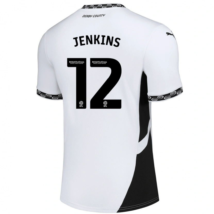 Danxen Mann Camille Jenkins #12 Hvit Svart Hjemmetrøye Drakt Trøye 2024/25 Skjorter T-Skjorte