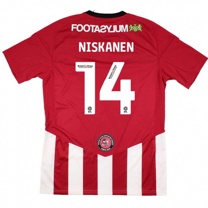 Danxen Mann Ilmari Niskanen #14 Rød Hvit Hjemmetrøye Drakt Trøye 2024/25 Skjorter T-Skjorte