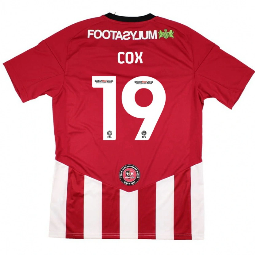 Danxen Mann Sonny Cox #19 Rød Hvit Hjemmetrøye Drakt Trøye 2024/25 Skjorter T-Skjorte