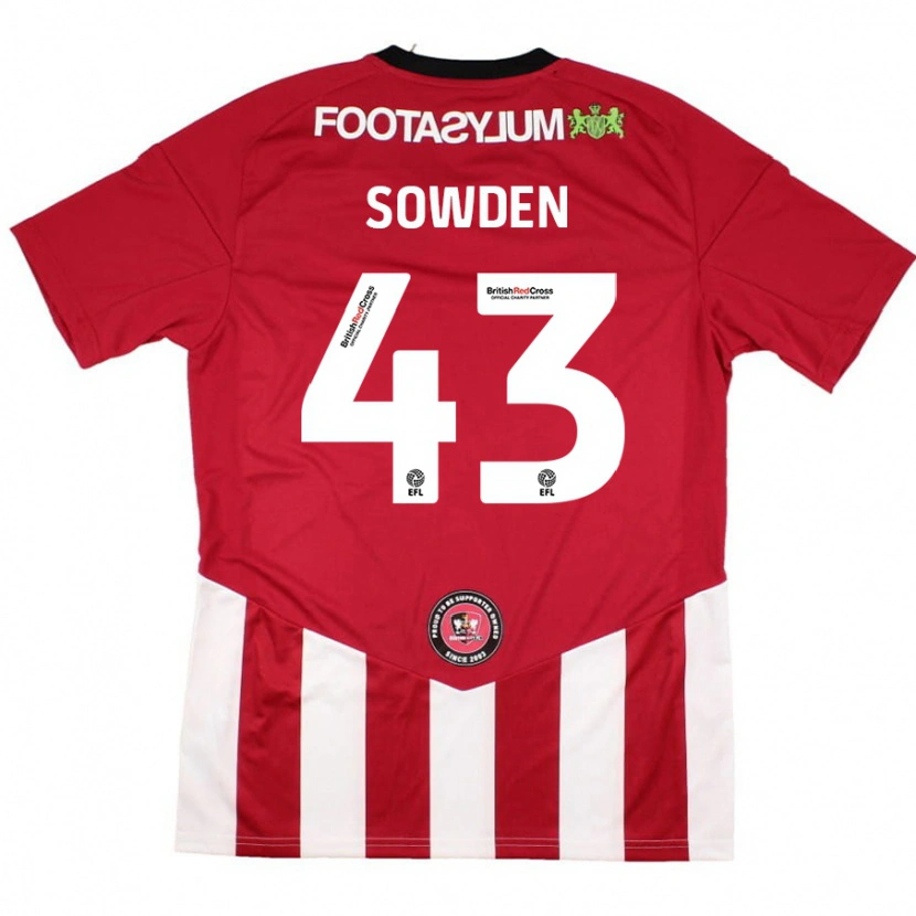 Danxen Mann Andrew Sowden #43 Rød Hvit Hjemmetrøye Drakt Trøye 2024/25 Skjorter T-Skjorte