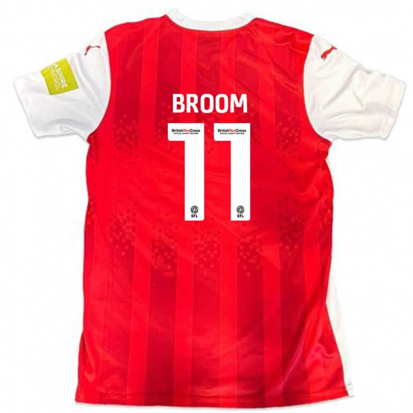 Danxen Mann Ryan Broom #11 Rød Hvit Hjemmetrøye Drakt Trøye 2024/25 Skjorter T-Skjorte