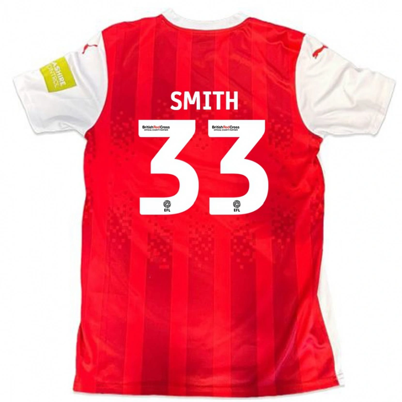 Danxen Mann Pele Smith #33 Rød Hvit Hjemmetrøye Drakt Trøye 2024/25 Skjorter T-Skjorte