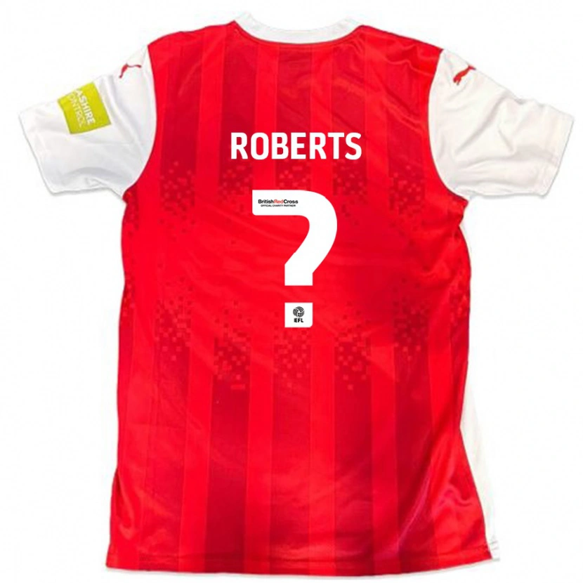 Danxen Mann Liam Roberts #0 Rød Hvit Hjemmetrøye Drakt Trøye 2024/25 Skjorter T-Skjorte