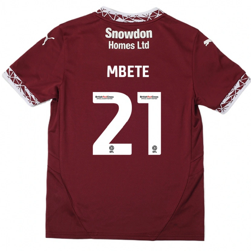 Danxen Mann Luke Mbete #21 Burgund Hjemmetrøye Drakt Trøye 2024/25 Skjorter T-Skjorte