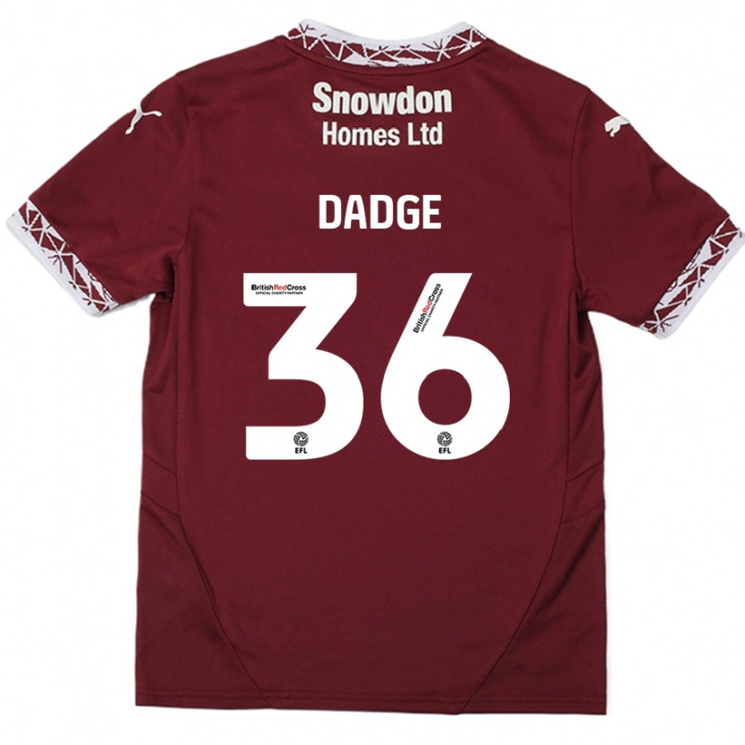 Danxen Mann James Dadge #36 Burgund Hjemmetrøye Drakt Trøye 2024/25 Skjorter T-Skjorte