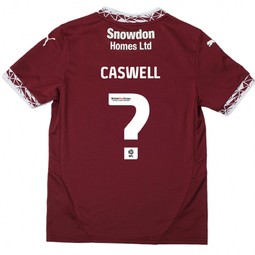 Danxen Mann Jordan Caswell #0 Burgund Hjemmetrøye Drakt Trøye 2024/25 Skjorter T-Skjorte