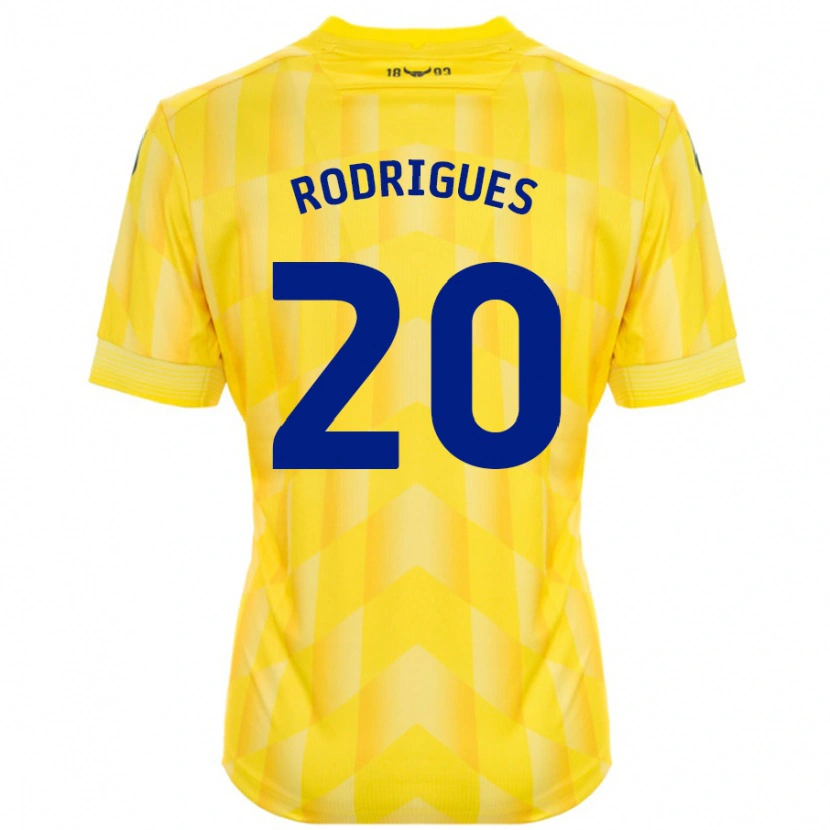 Danxen Mann Rúben Rodrigues #20 Gul Hjemmetrøye Drakt Trøye 2024/25 Skjorter T-Skjorte