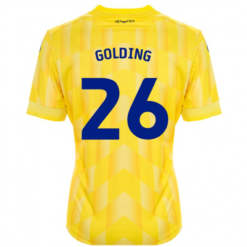 Danxen Mann James Golding #26 Gul Hjemmetrøye Drakt Trøye 2024/25 Skjorter T-Skjorte