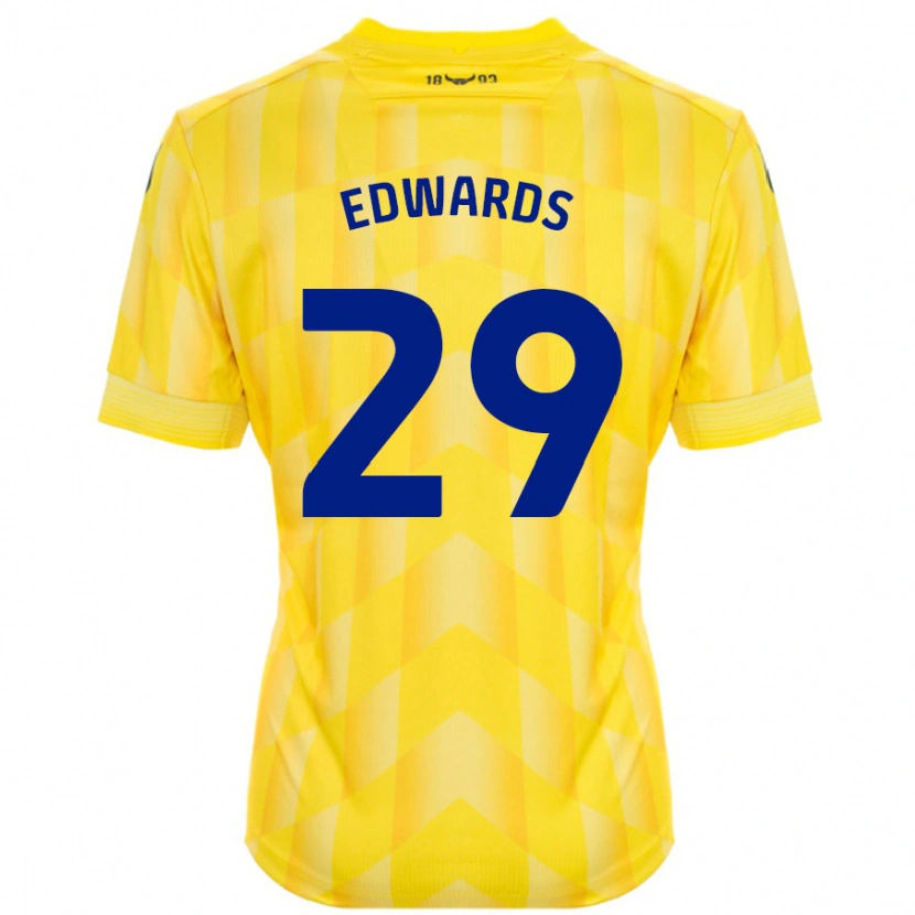 Danxen Mann Kyle Edwards #29 Gul Hjemmetrøye Drakt Trøye 2024/25 Skjorter T-Skjorte