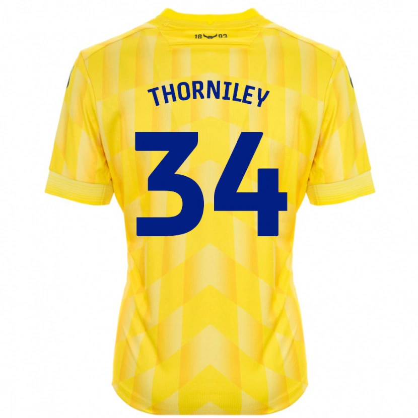 Danxen Mann Jordan Thorniley #34 Gul Hjemmetrøye Drakt Trøye 2024/25 Skjorter T-Skjorte