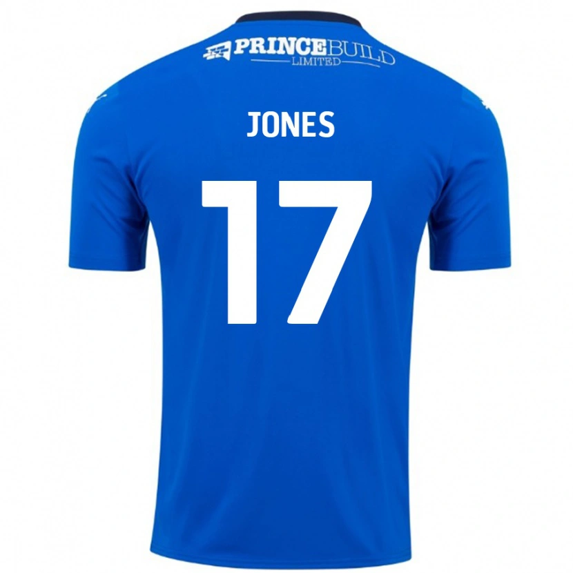 Danxen Mann Ricky-Jade Jones #17 Blå Hvit Hjemmetrøye Drakt Trøye 2024/25 Skjorter T-Skjorte