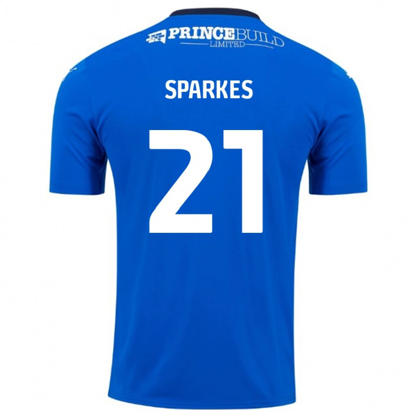 Danxen Mann Jack Sparkes #21 Blå Hvit Hjemmetrøye Drakt Trøye 2024/25 Skjorter T-Skjorte