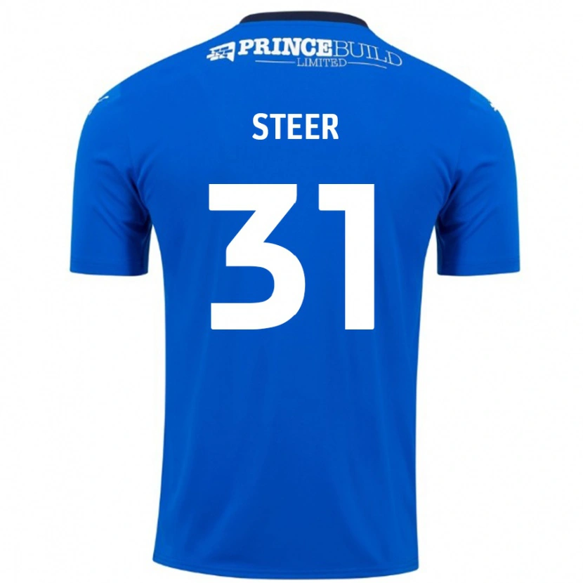 Danxen Mann Jed Steer #31 Blå Hvit Hjemmetrøye Drakt Trøye 2024/25 Skjorter T-Skjorte