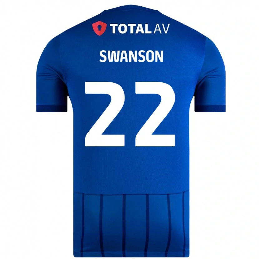 Danxen Mann Zak Swanson #22 Blå Hjemmetrøye Drakt Trøye 2024/25 Skjorter T-Skjorte