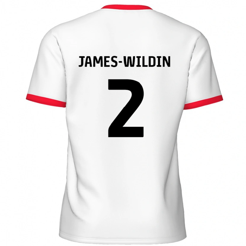 Danxen Mann Luther James-Wildin #2 Hvit Rød Hjemmetrøye Drakt Trøye 2024/25 Skjorter T-Skjorte