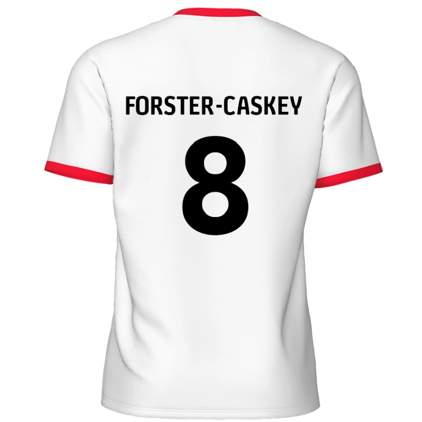 Danxen Mann Jake Forster-Caskey #8 Hvit Rød Hjemmetrøye Drakt Trøye 2024/25 Skjorter T-Skjorte